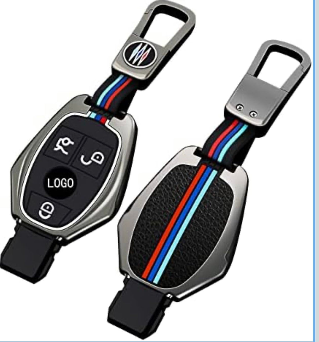 USHOP Key Case with Chain Metal Cover Compatible with Mercedes Benz C-E-GLC-GLE-GLA-S-C200L-GLC260 Series