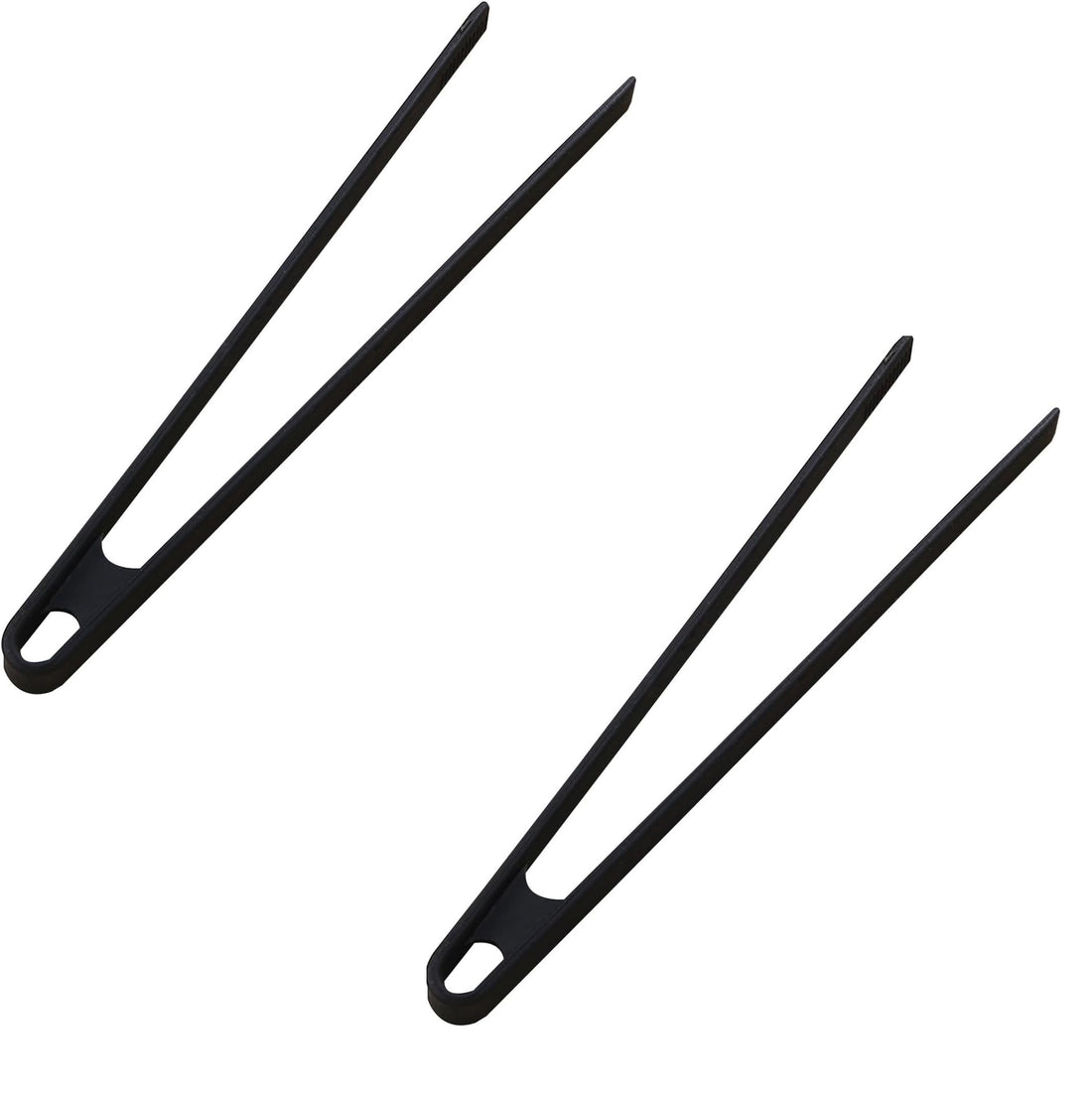 Kitchen Utensils (2-Piece Silicone Padded Metal Roasting Fork, Large Size 35cm Black)