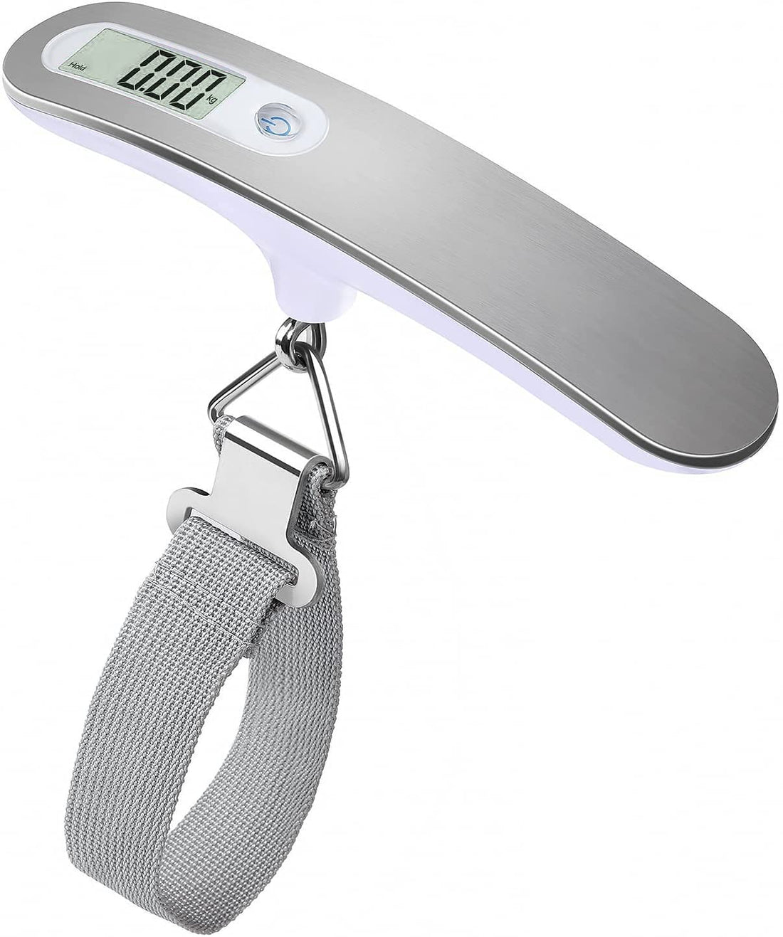 QUMOX Portable Luggage Scale Travel Scale Hanging Suitcase Scales Weights with Tare Function 110lb 50KG Capacity, Silver