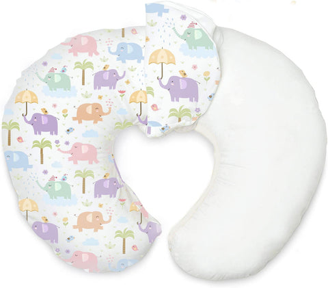 Feeding Pillow, Breast Feeding Pillows with Removable Cover, Nursing Pillow and Positioner, Breastfeeding, Bottle Feeding, Baby Support - Elephant Pattern