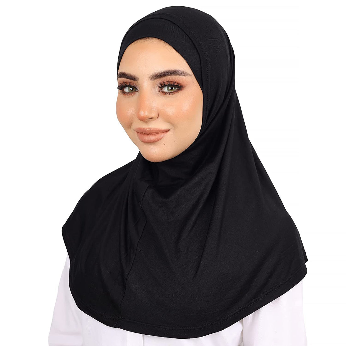 2 Piece Sorean Veil with Scarf - Luxury Cotton Fabric Syria Veil - Easy To Wear Soft Head (FLORA)