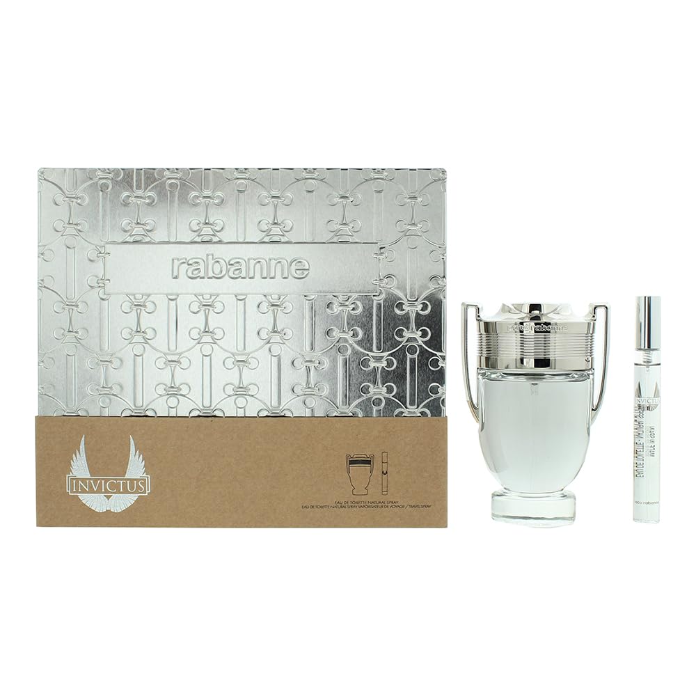 Paco Rabanne Invictus Eau De Toilette 100 ml + Eau De Toilette Travel Spray 10 ml 2-Piece Se