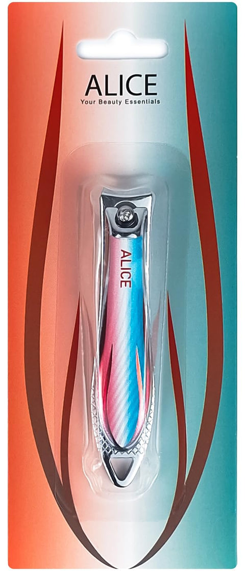 Alice - Nail Clipper, Stainless Steel Sharp Blade, Professional Nail Cutter For Men & Women, Dynamic Flame Style (Mint green & Red)
