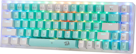 REDRAGON Gaming Keyboard K631 CASTOR PRO 60% 3-Mode Wireless RGB, 68 Keys Hot-Swappable Compact Mechanical Keyboard w/Hot-Swap Free-Mod PCB Socket & Translucent Board, Custom Panda Switch