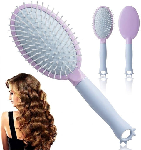 Hair Styling Paddle Brush Daily Hair Care Hair Styling Brush Nylon Bristle Anti Static Scalp Massage Paddle Detangling Oval Cushion Hair Brush for Women-MULTICOLOR-1PC