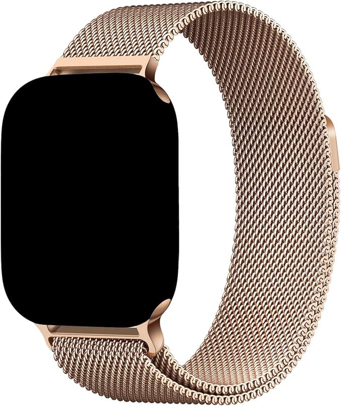 Compatible with Apple Watch Band 42mm 44mm 45mm 46mm 49mm, Stainless Steel Magnetic Closure Replacement Strap Compatible with Apple Watch Series 4/5/6/7/8/9/10/11, Rose Gold