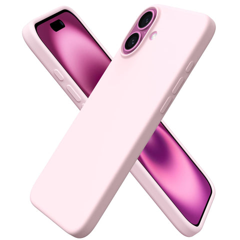 ORNARTO Case for Plus, Liquid Silicone Case Plus 6.7 Inches Soft Case, Multi-Layer Protection, Anti-Scratch Anti-Shock Slim Case with Microfiber Lining, Pink