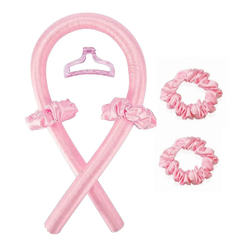 MAQMUD Heatless Curling Rod Headbands DIY Sleep No Heat Hair Curlers Styling Tools for Long & Medium Hair Best For Natural Wave Soft Hair Roller for Women Girls with Hair Accessories (Pink)