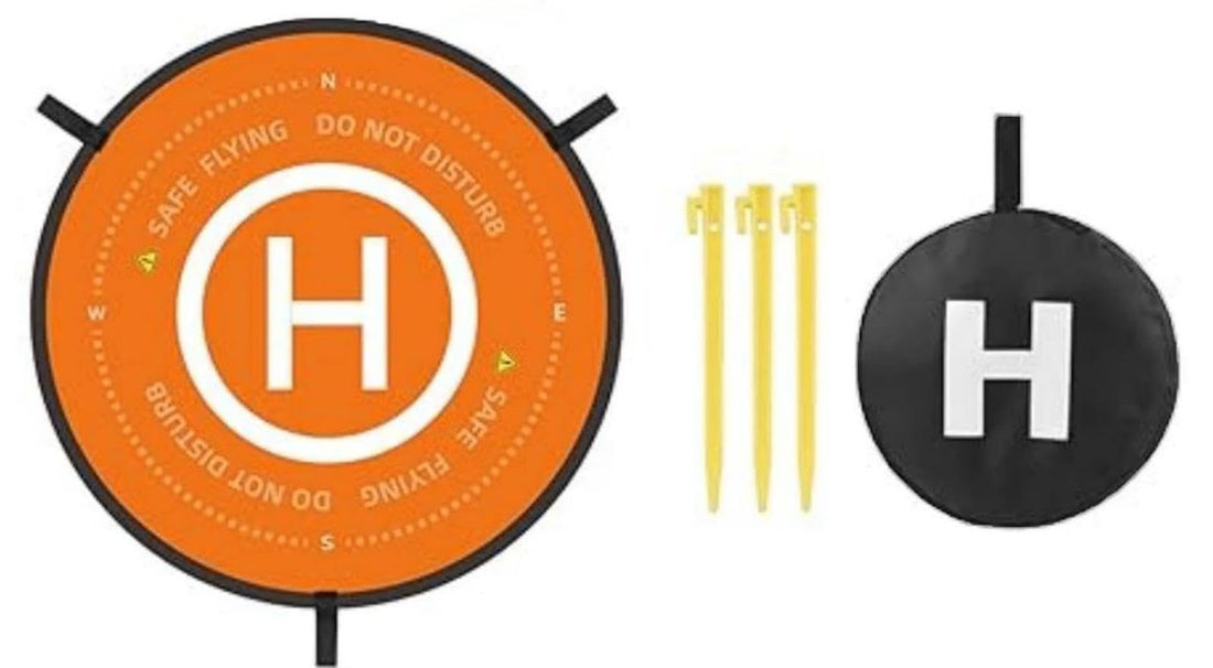 Yelajoy 55CM Universal Drone Apron - Foldable Landing Pad for DJI Mini 4 Pro/Mini 3/Pro, Mavic 2/3, Air 2/3, AVATA & FPV (Orange High-Visibility)