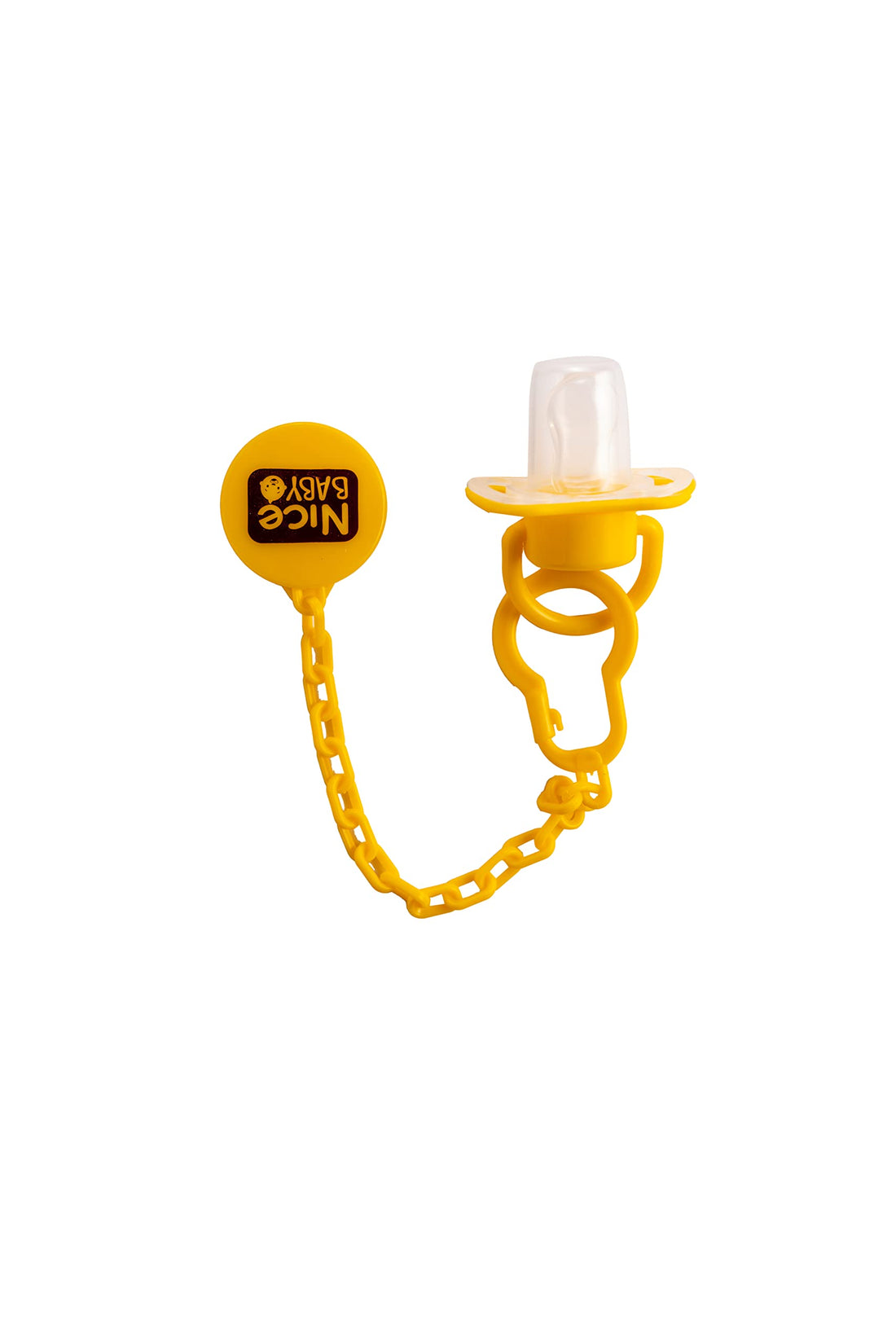 Nice Baby Pacifier With Chain Yellow