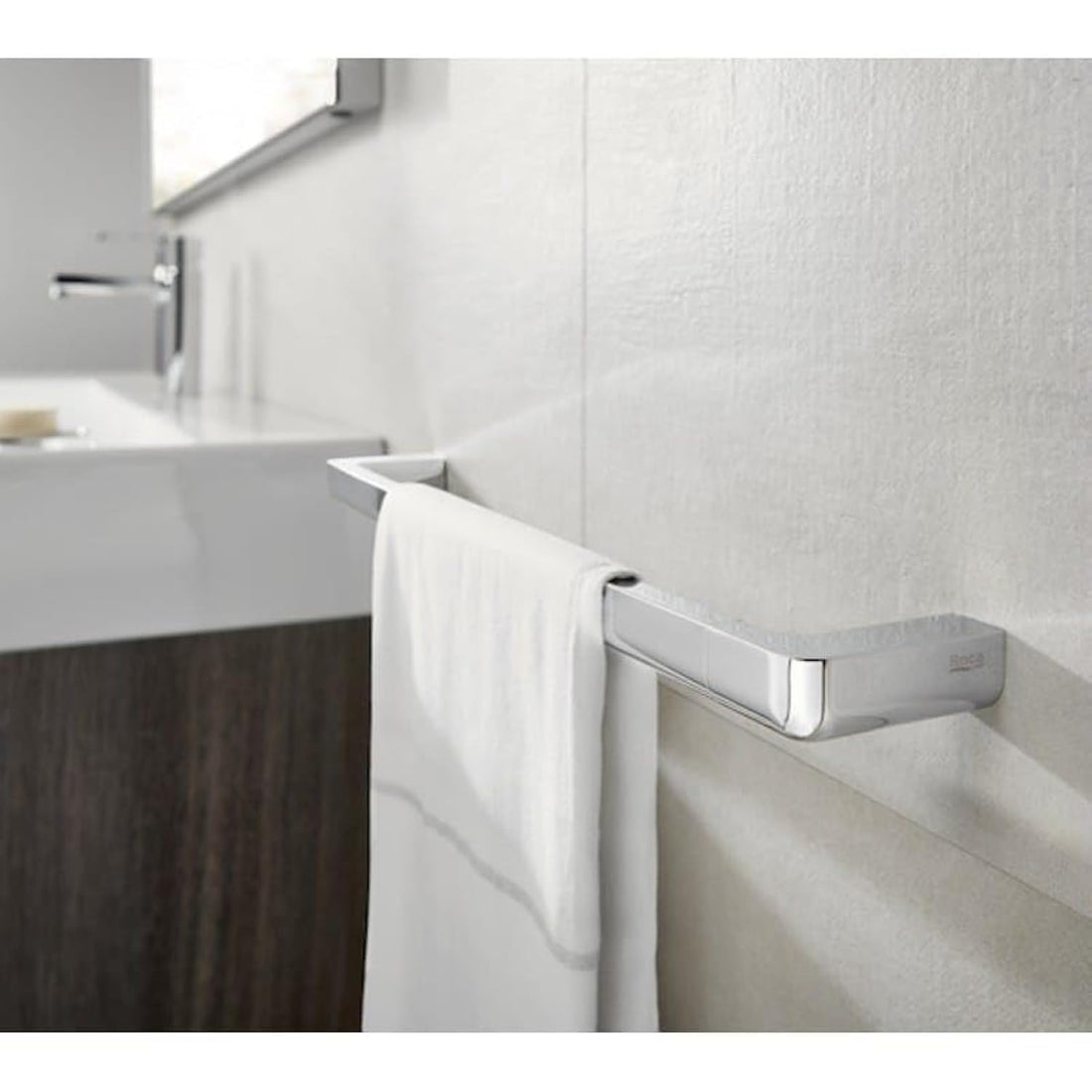 Roca Tempo Towel Single, 60 cm Size, Silver