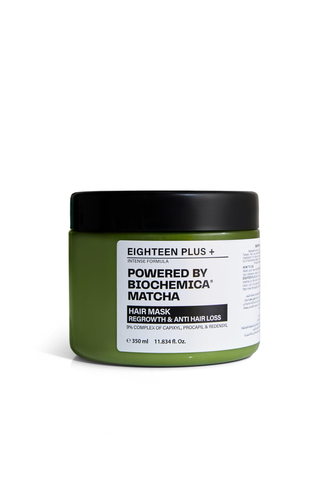 Intense Formula Hair Mask with Biochimica Matcha, Regrowth & Anti Hair Loss Treatment, 9% Complex of Capixyl Procapil & Redensyl, 350ml