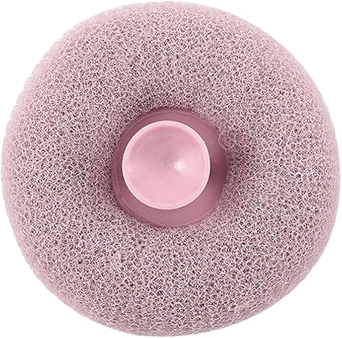 Shower Loofah Sponge, Bath Exfoliating Scrubber, Donut Shaped Design (Purple)