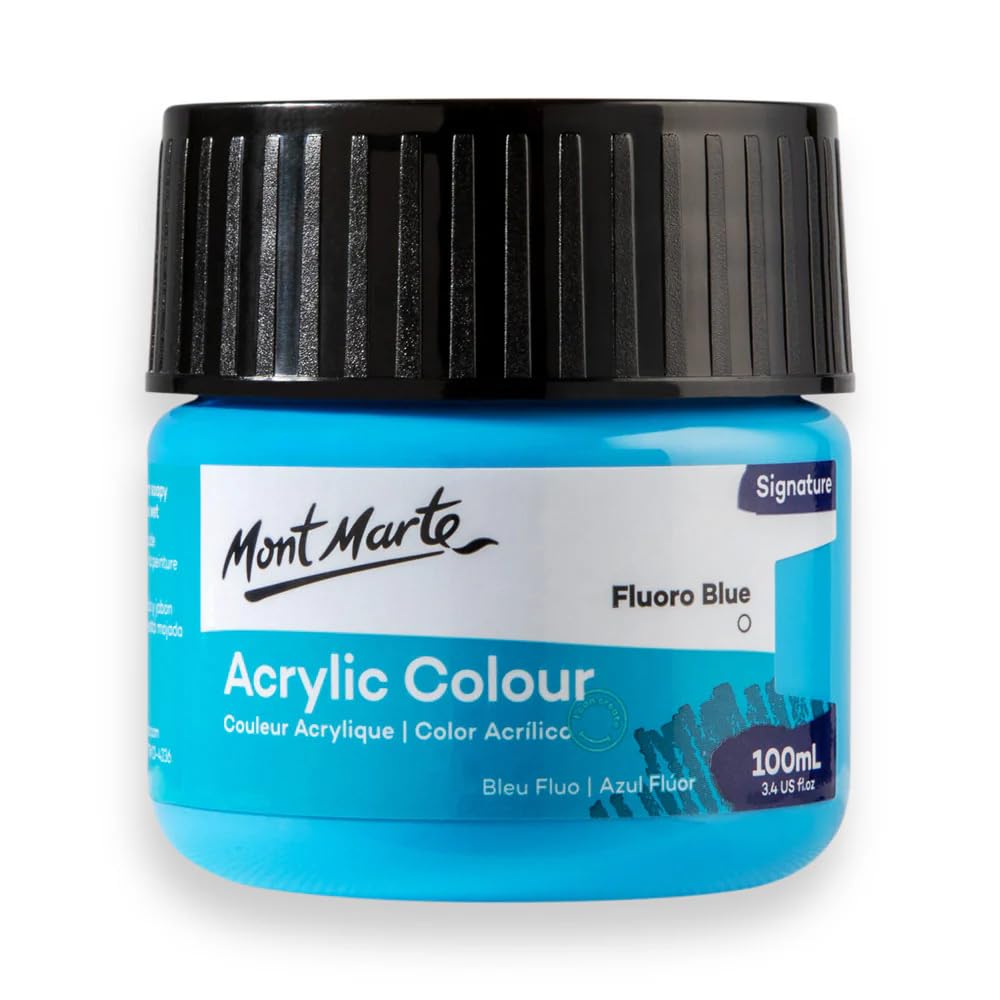 Monte Marte MSCH1115 Acrylic Colour Paint 100 ml, Fluoro Blue