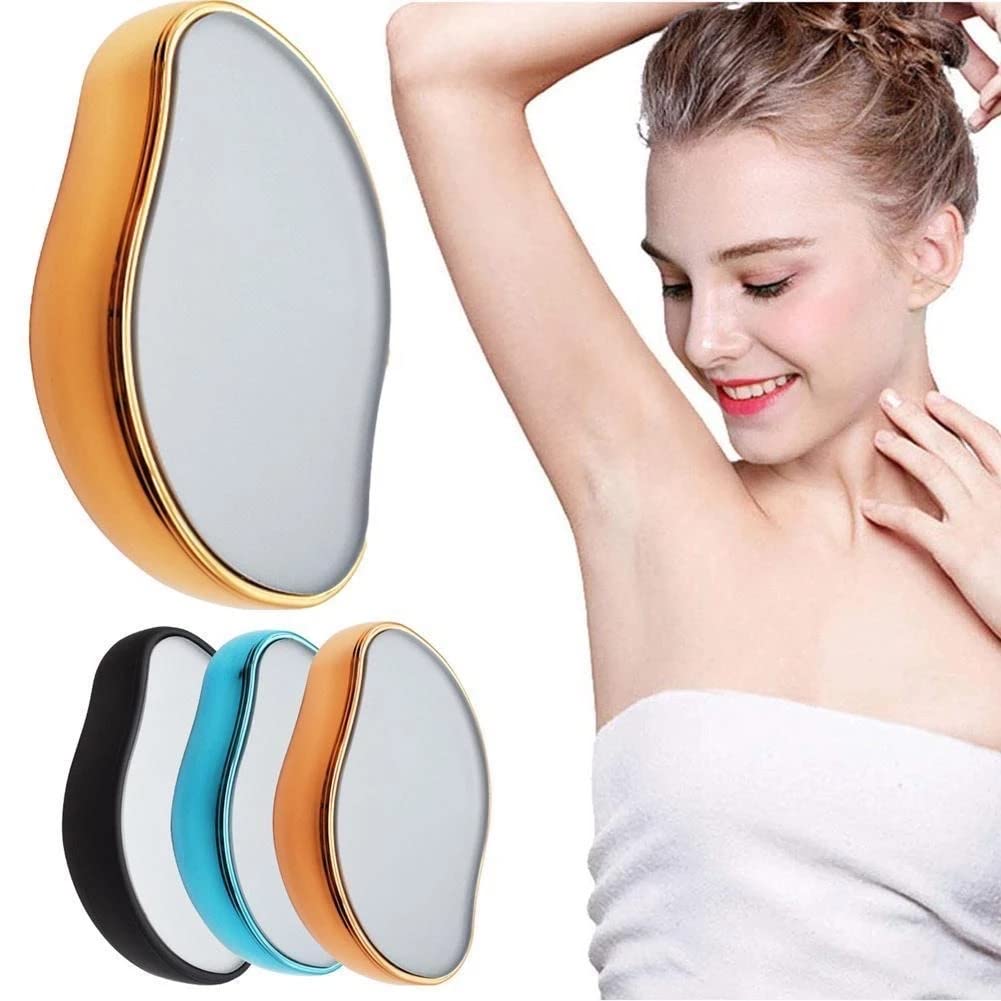 BB'Shop Crystal Hair Eraser for Women and Men, Reusable Magic Hair Eraser Crystal Hair Remover, Painless Exfoliation Hair Removal Tool for Armpits, Arms, Legs, Back (Blue)