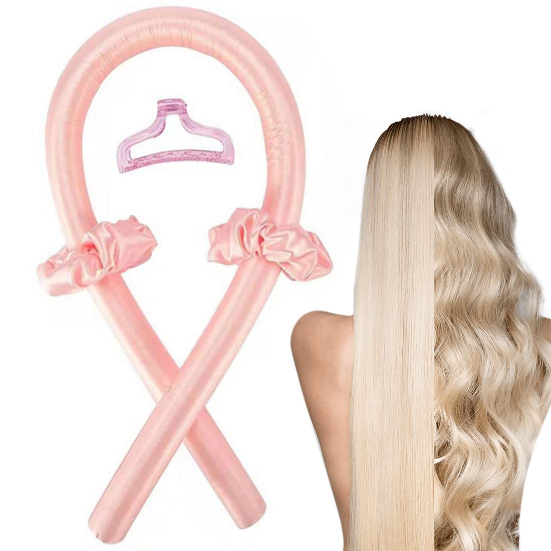 Heatless Curling Rod Headband, No Heat Silk Curls Headband Sleep Overnight Soft Headband Wave Formers Hair Locker DIY Hair Styling Tools for Long Medium Hair, Gift for Women