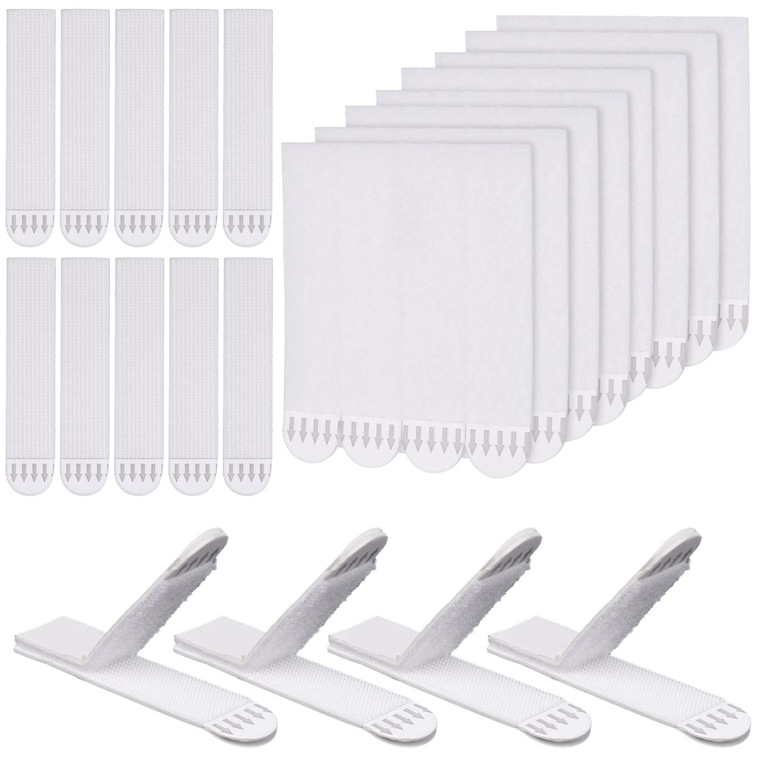 Abeillo 30-Pairs(60 Strips) Picture Hanging Strips Heavy Duty, No Nails Picture Hanging Strips Removable Hook and Loop Tape, No Damage Wall Hangers Strips for Frame and Wall Art