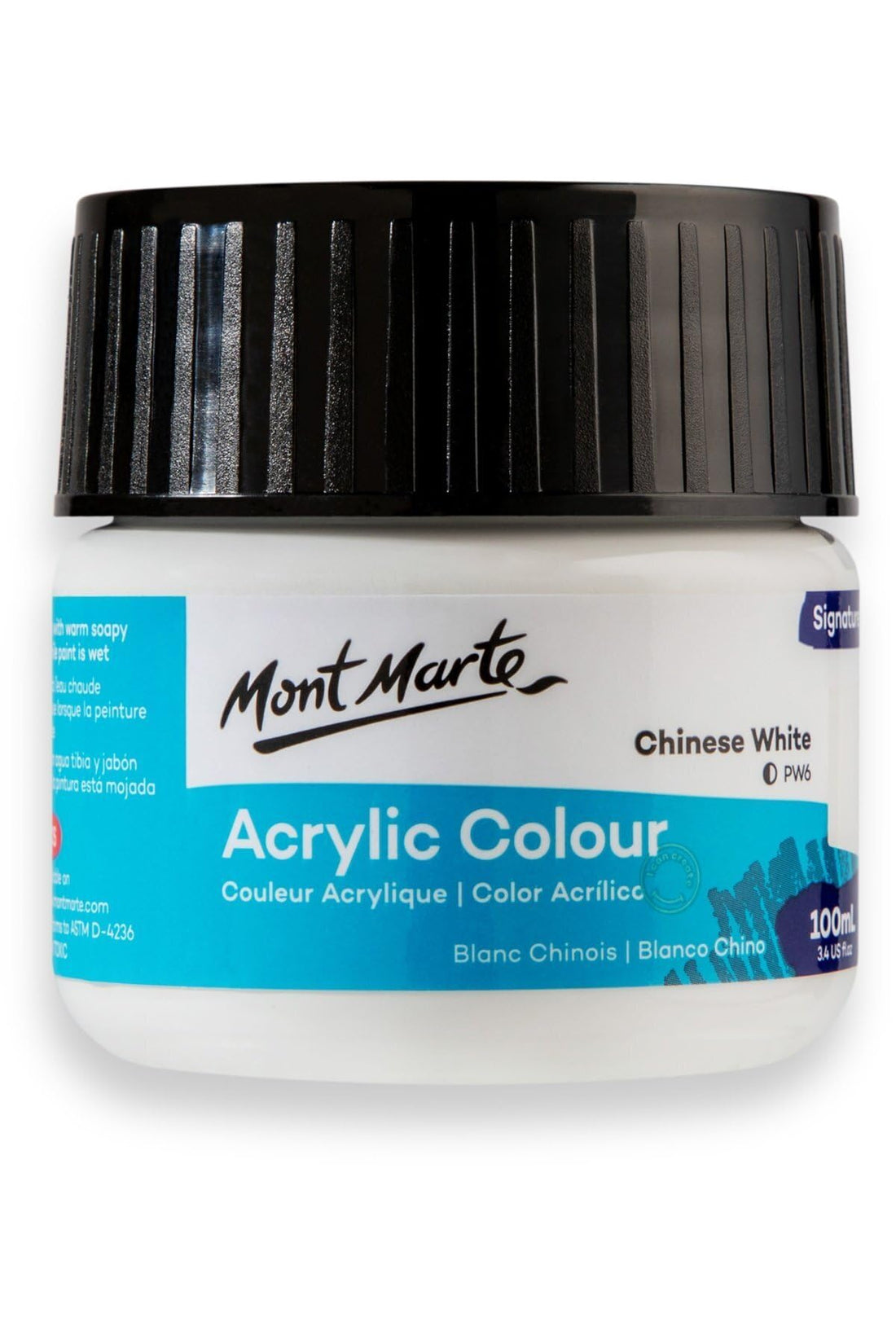 Monte Marte MSCH1001 Acrylic Colour Paint 100 ml, Titanium White