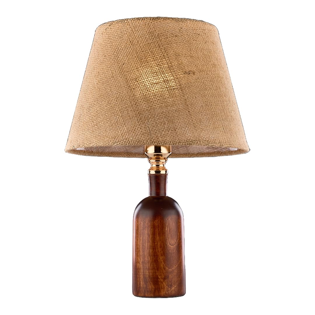 Nagafa Shop TB52-VBNG Vase Desk Lamp, Brown Gold/Beige/Linen Beige