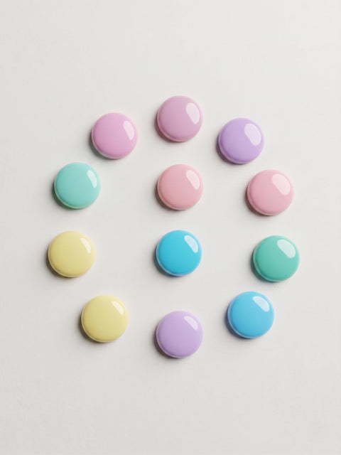Crystal Clear Strong Magnets Set of 12 - Heavy Duty Mini Refrigerator Magnets for Fridge, Whiteboard, Magnetic Board, Office, Kitchen, School & Crafts | مغناطيس ثلاجة شفاف قوي