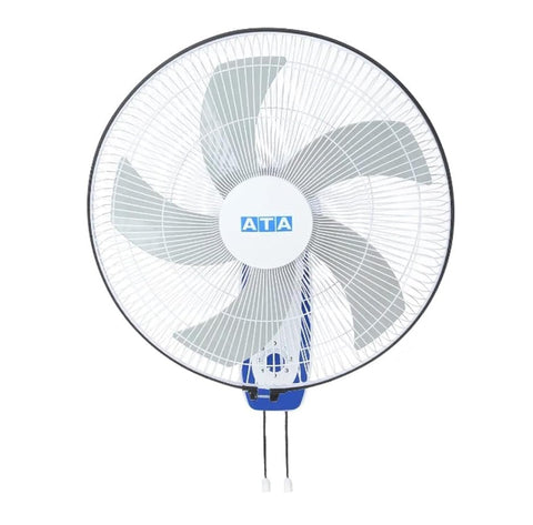 ATA 18" 5-Blade Modern Wall Mount Electric Fan with Electronic Touch Control and Remote Control - Silver