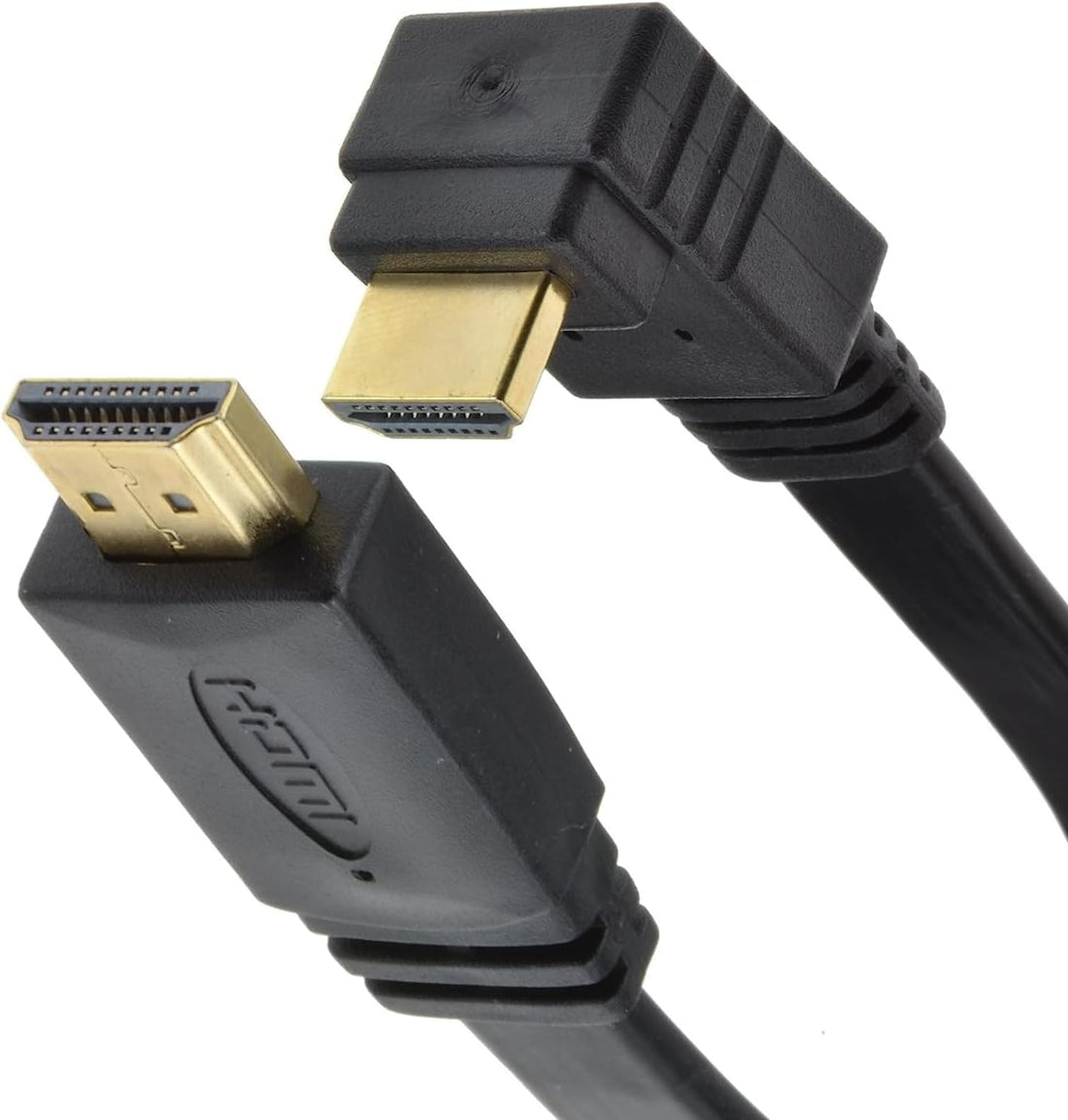 Cable HDMI Right Angle Lead High Speed Angled 90-degree Flat Full HD 1080p for TV, PC Monitor, Box, PS4/5 Cable HDTV Gold Plated (1 metres)