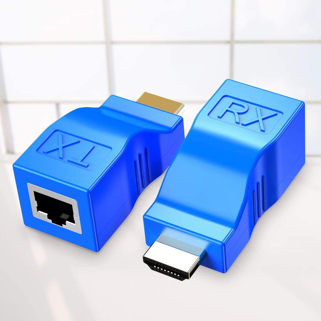 HDMI Extender, HDMI to RJ45 Ethernet Network Cables Extender Converter Repeater, Over Cat5e Cat6 1080p up to 30m Extender Suitble for HDTV STB DVD PS4