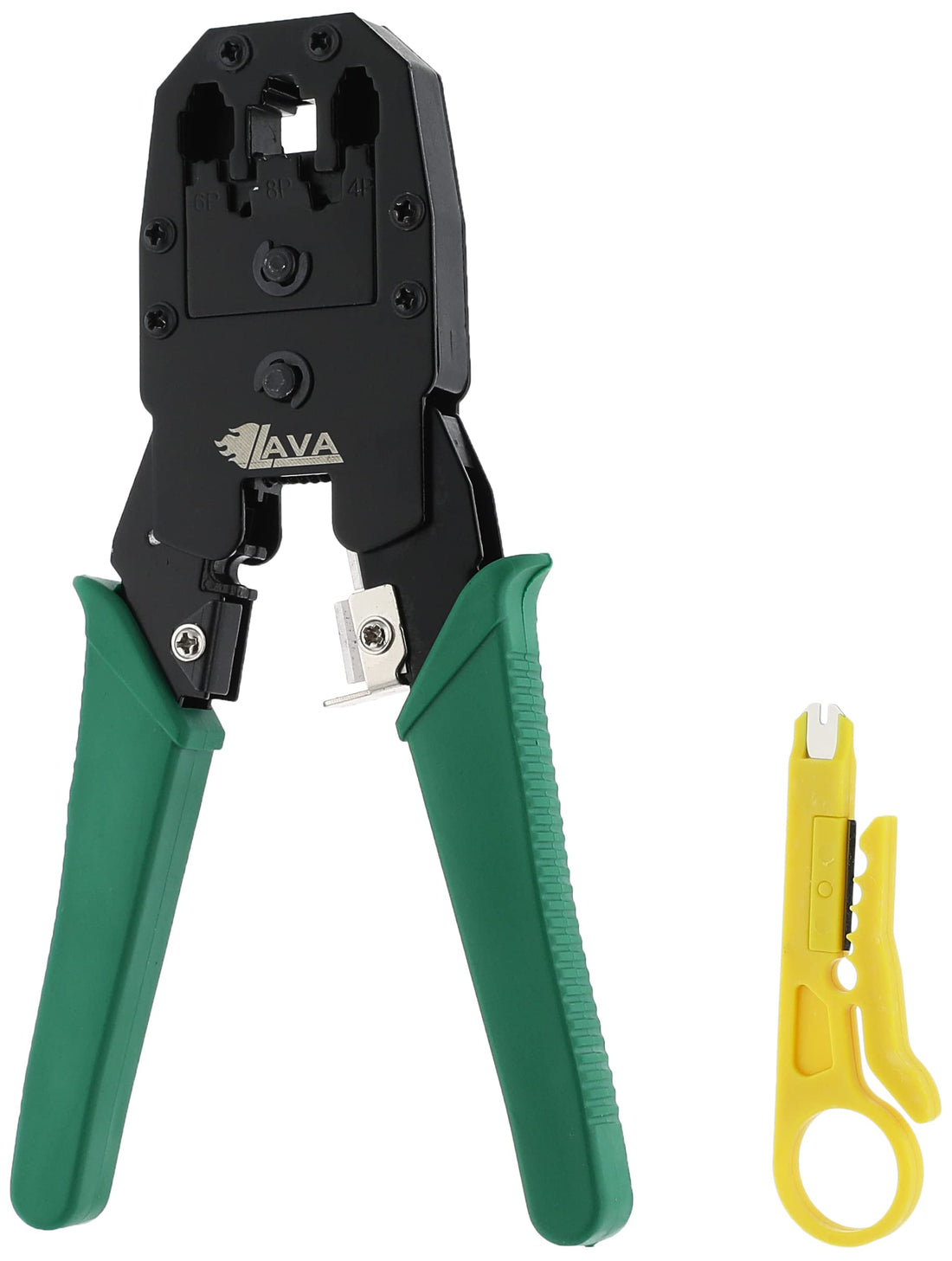 Crimping tool & wire stripper for networking rj45 rj11 rj12
