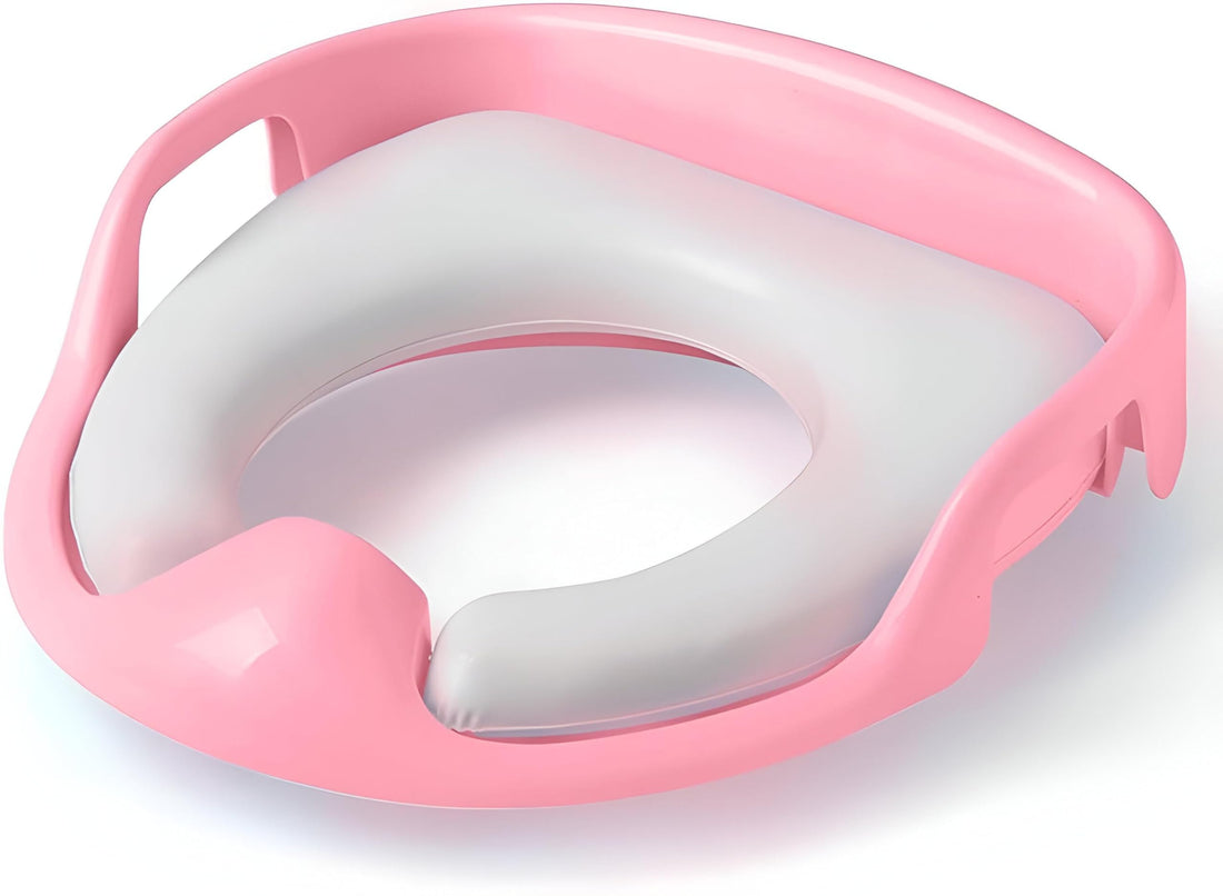 Safe Training Seat - Pediatric Toilet Seat with Soft Padding, Handles, and Cover for Stress-Free Potty Learning (Model1, Bink)