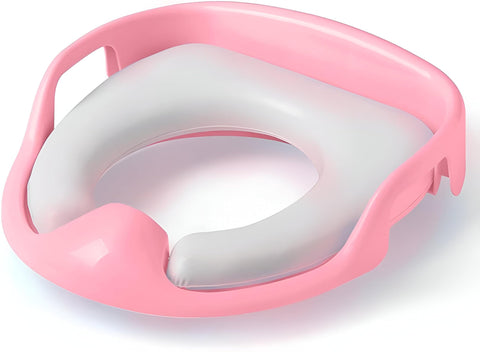Safe Training Seat - Pediatric Toilet Seat with Soft Padding, Handles, and Cover for Stress-Free Potty Learning (Model1, Bink)