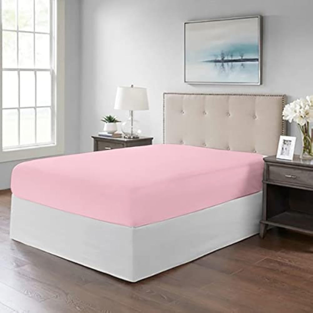 Fitted Bed Set 1 Pcs-Home and Hotels From Tigers (Pink, 160 cm bed size)