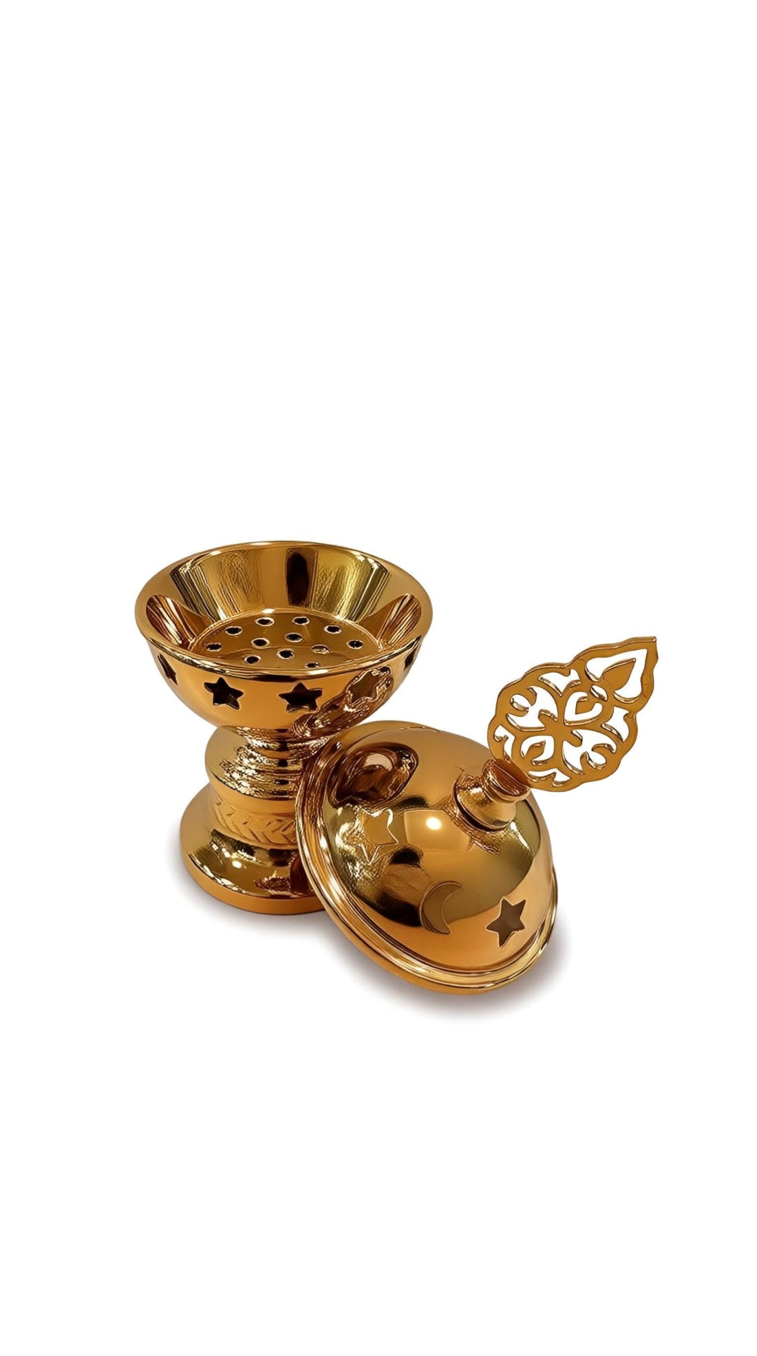 Luxury Wooden Incense Burner - Elegant Tall Design with Gold Accents, Handmade from Premium Natural Wood, Perfect for Adding Sophistication and Authentic Charm to Your Home Décor