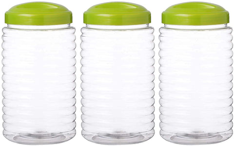 Lamsa Plast Plastic Spices Jar Set with Cover - assorted color, 3 Pieces
