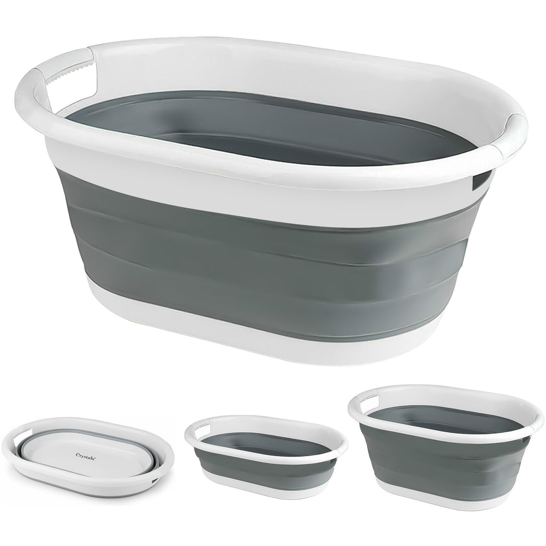 Crystals JANOON Collapsible Laundry Basket Folding Cloth Washing Pop Up Storage Bin 22L
