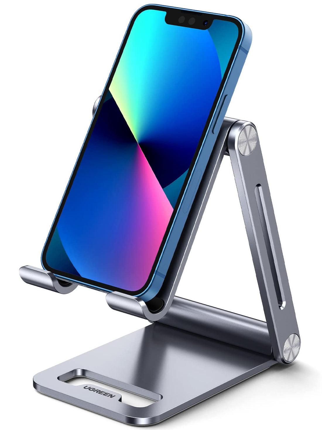 UGREEN cell phone stand is made of aluminum alloy, sturdy and durable for usage. Multi-angle Adjustable: Simply adjust and choose your preferred viewing angles.