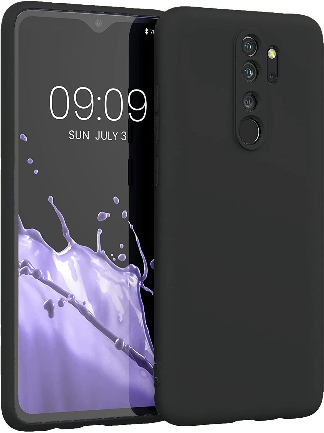 Silicone Case Compatible with Redmi Note 8 Pro Soft Silicone Gel Rubber Shockproof Cover Matte Finish with Cloth Inner Lining (Black)