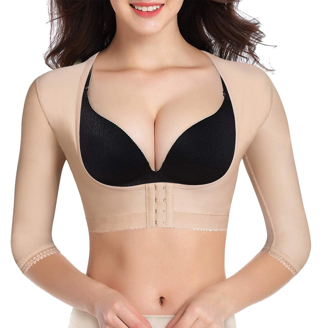 fashion mania Upper Arm Shaper Post Surgical Slimmer Compression Sleeves Posture Corrector Tops Shapewear for Women