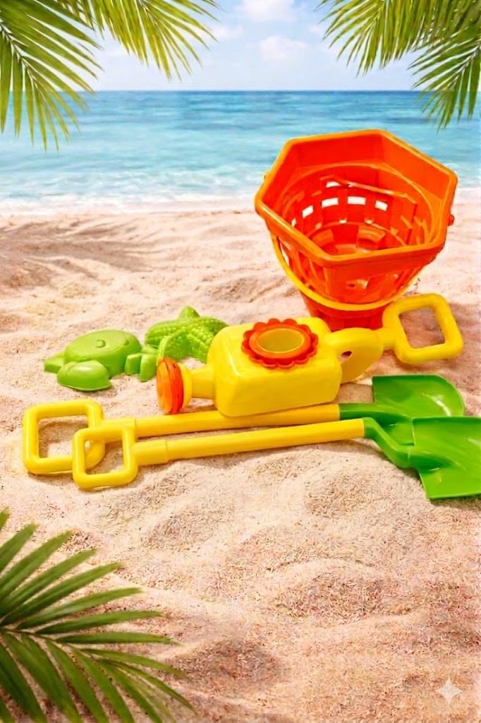 Beach Toys Set for Kids, Water Sprinkler Shovel Sand and Starfish Molds for Toddlers (Model 2)