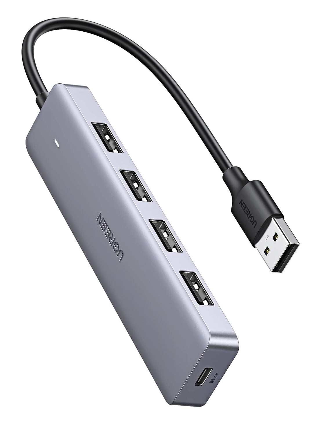 UGREEN USB 3.0 Hub 4 Port Ultra Slim Data Hub with 5V Micro USB Power Compatible for MacBook Mac Pro Mini, iMac, Surface Pro, XPS, IdeaPad, MateBook X Pro, Notebook PC, USB Flash Drives, Mobile HDD