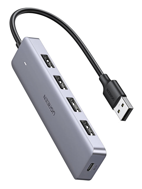 UGREEN USB 3.0 Hub 4 Port Ultra Slim Data Hub with 5V Micro USB Power Compatible for MacBook Mac Pro Mini, iMac, Surface Pro, XPS, IdeaPad, MateBook X Pro, Notebook PC, USB Flash Drives, Mobile HDD
