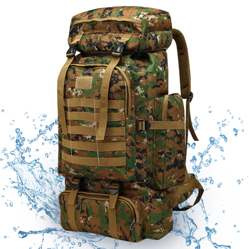 Military Tactical Backpack 70L/80L Large Camping Hiking Backpack Rucksack Waterproof Traveling Daypack