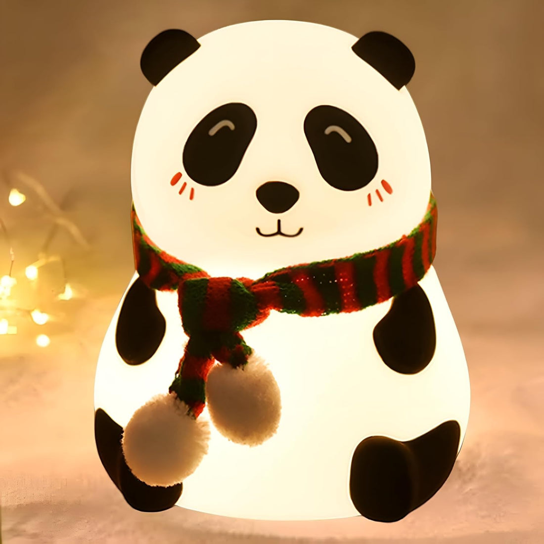 ADKD Cute Panda Silicone LED Night Lamp with 7 Color Changing Light, Rechargeable Touch Sensor Night Light for Kids, Bedroom & Gifting (Color & Design May Vary)
