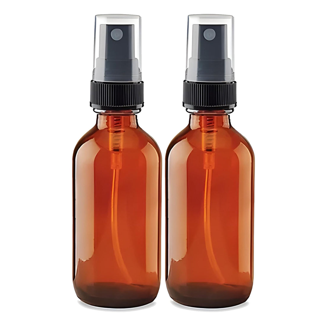 2 oz Amber Glass Spray Bottles, Set of 2 – Refillable, Leak-Proof, Perfect for Essential Oils, perfumes, Solutions, Travel, and DIY Sprays
