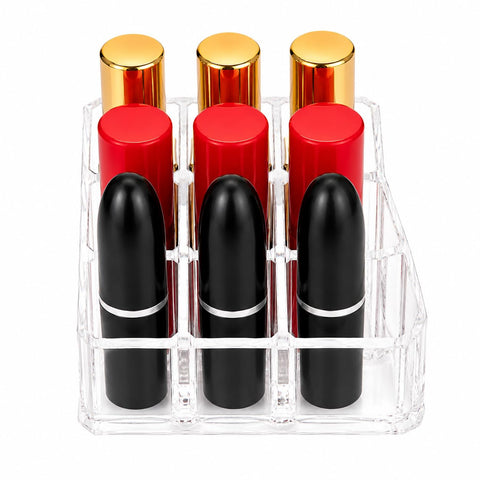 Acrylic Cosmetic Organizer with Transparent Design, Lipstick Storage Holder for Makeup Accessories, Glosses and Small Beauty Essentials for Vanity & Salon