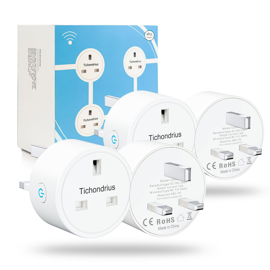 Smart Plug, WiFi Plugs Socket Work with Amazon Alexa, Google Home, Outlets with Remote Control Timer Function Energy Monitoring No Hub Required, 1 Pack, 2.4Ghz Only