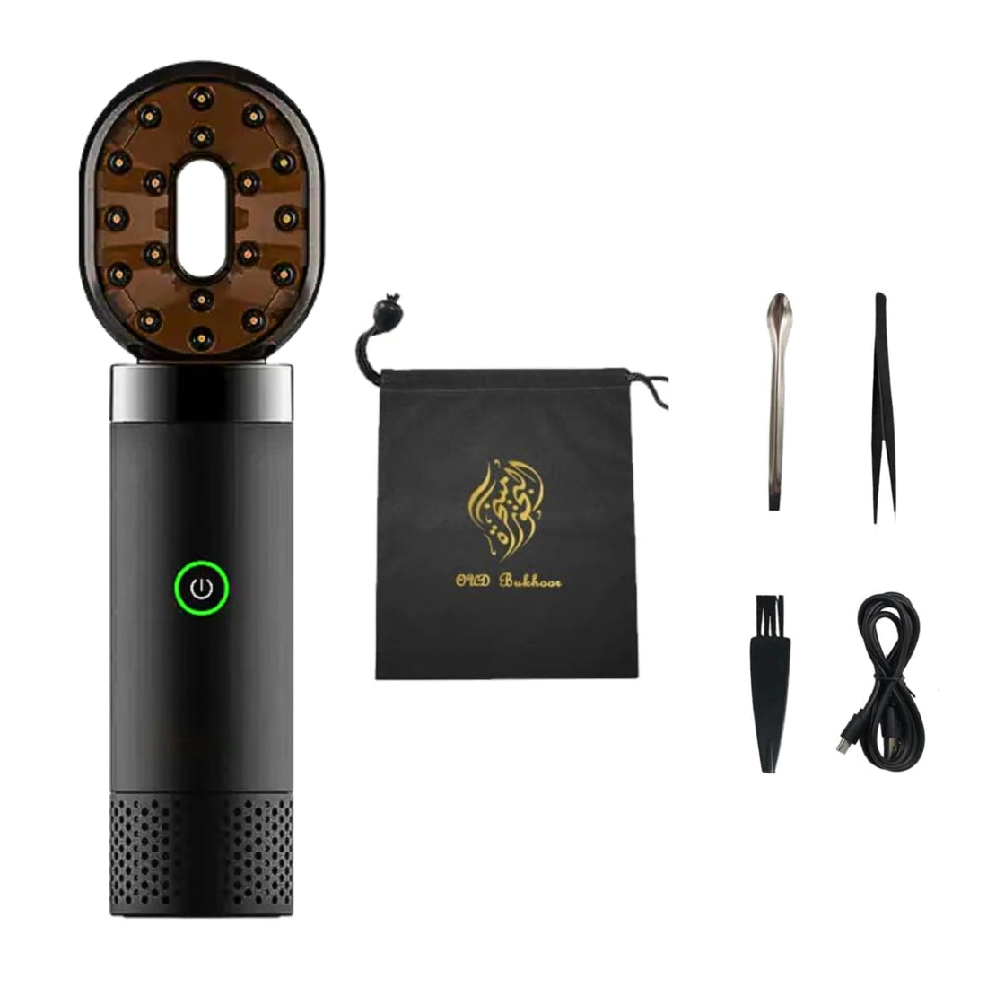 Electric Portable Bukhoor Burner USB Rechargeable Bakhoor Burner Electric for Home Car Electric Mini Portable Incense Burners for Hair (Bukhoor Burner, Black)