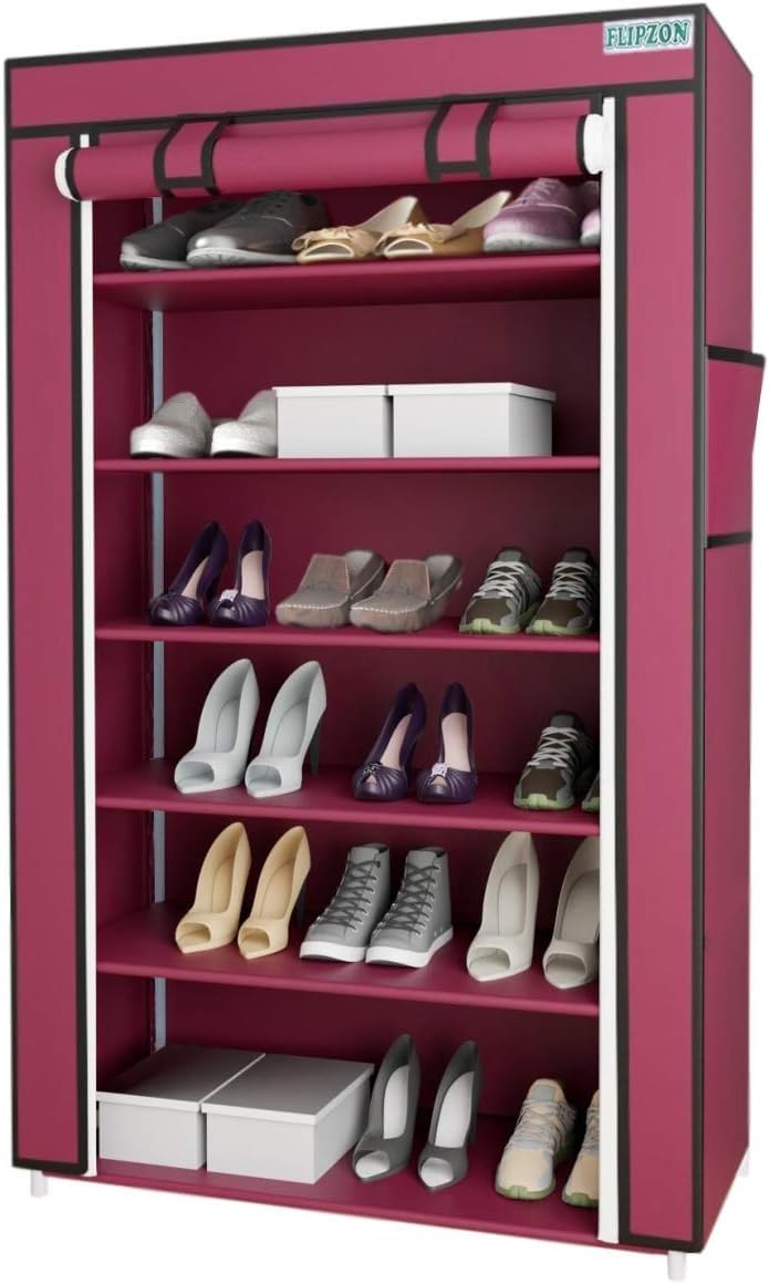 Fabric Clothes Shoe Cabinet with Strong Metal Shelves - 100% Imported Fully Available in Market - 7 Tiers