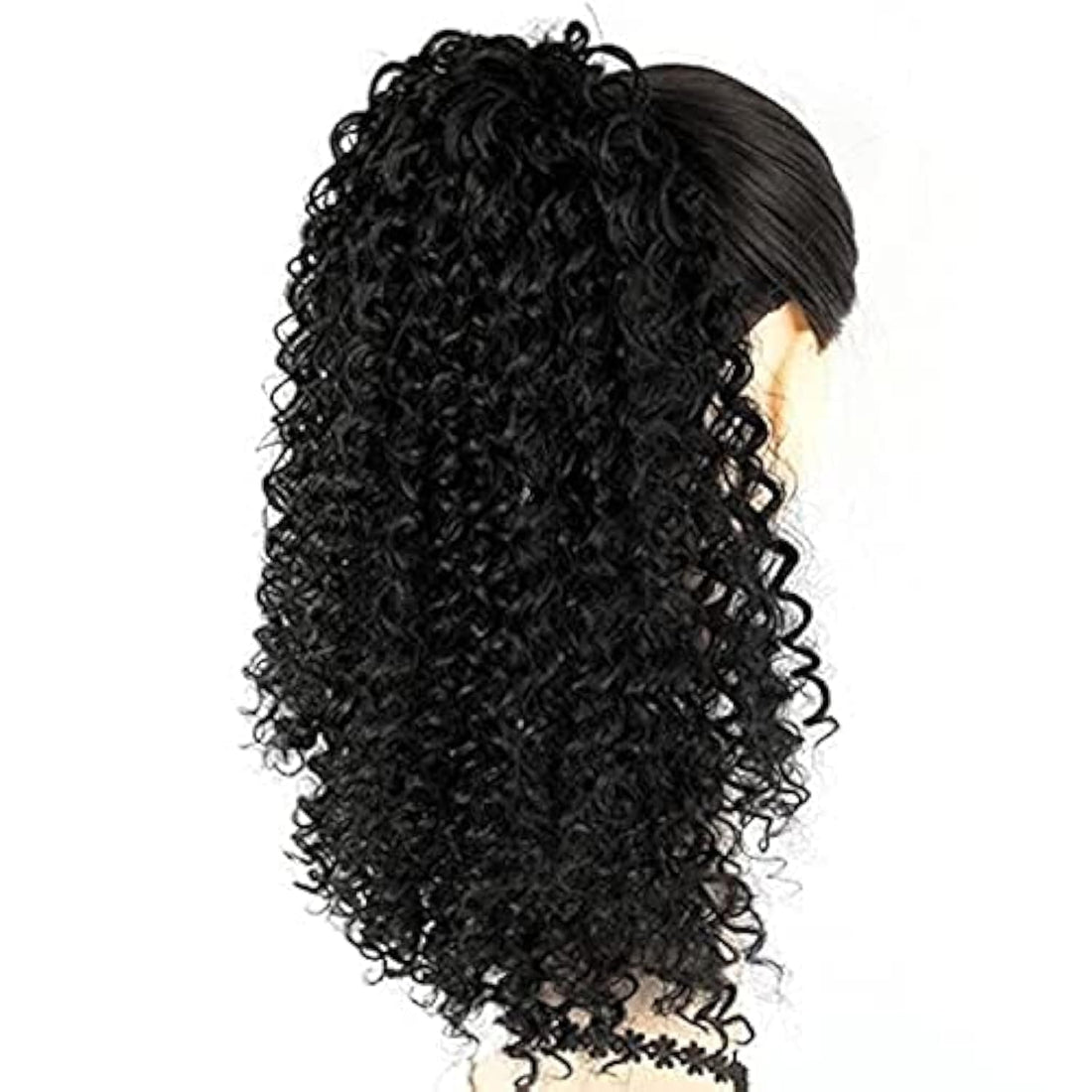 Other Black Synthetic Curly & Wavy Mid Length Wig