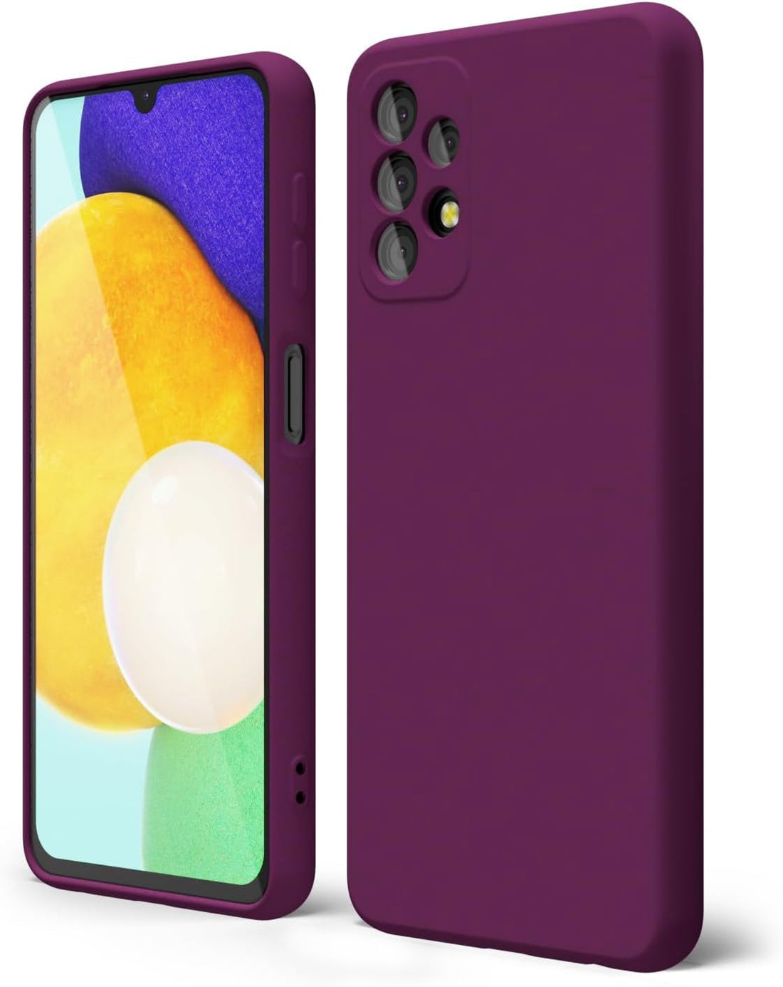Back Cover Case Compatible with Samsung Galaxy A32 Soft Silicone Gel Rubber Shockproof Matte Finish Inner Cloth Lining with Camera Protection (Purple)