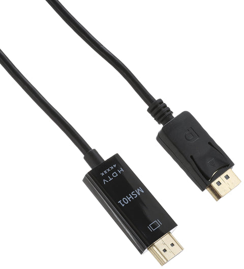 Exon X1063 DisplayPort DP to HDMI Adapter Cable Cord 1.8m Support Resolution HD 1080P/2K/4K Video Converter Cable for PC - Laptop - HDTV Projector - PS4/5-1.8Meters - Black